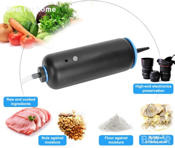 Вакумна помпа за запечатване за дома, пътуване, съхранение на храна, дрехи, снимка 5 - Други - 53232596