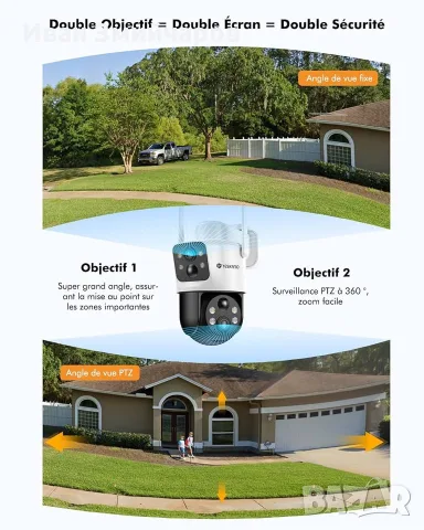 YESKANO Dual 6MP Solar WiFi охранителна външна камера, снимка 4 - HD камери - 55922862