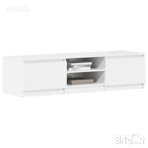 vidaXL ТВ шкаф, бял гланц, 140x40x35,5 см, инженерно дърво, снимка 4 - Шкафове - 56147773