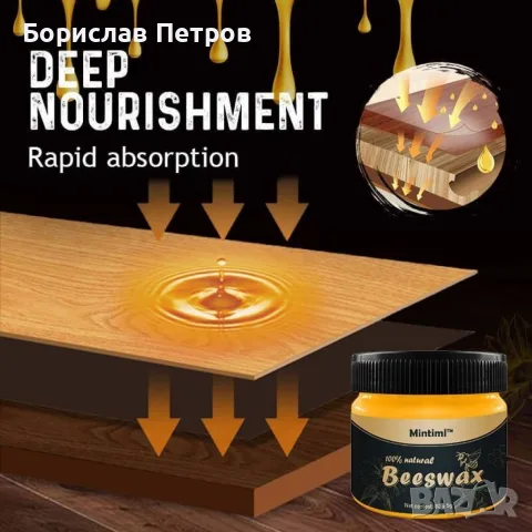 Вакса от пчелен восък за дърво, снимка 8 - Декорация за дома - 56192166