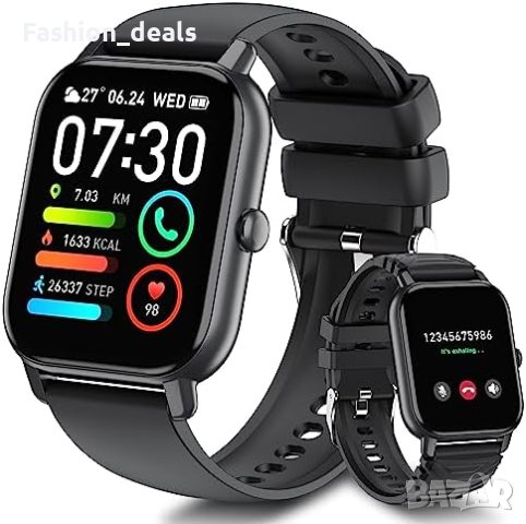 Нов Смарт часовник 1,83 инча за мъже, жени Фитнес тракер Подарък 