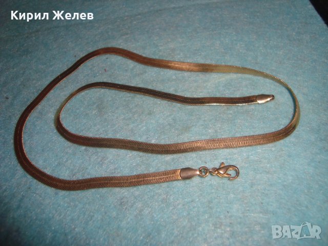 ПОЗЛАТЕН СТОМАНЕН ЛЕНТОВИДЕН ЛАНЕЦ РЕТРО НЕЖНА ЗДРАВА АРТ ДЕКО ПЛЕТКА 26822, снимка 2 - Колиета, медальони, синджири - 34839883