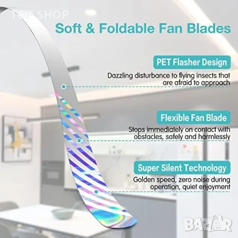 Нови 3 броя Ефективен вентилатор за отблъскване на мухи Преносим пикник барбекю парти, снимка 7 - Други стоки за дома - 49970914