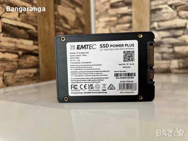 SSD 1TB EMTEC X160 Power Plus 2.5" SATA III – 100% Здраве / Перфектен, снимка 2 - Твърди дискове - 55784255