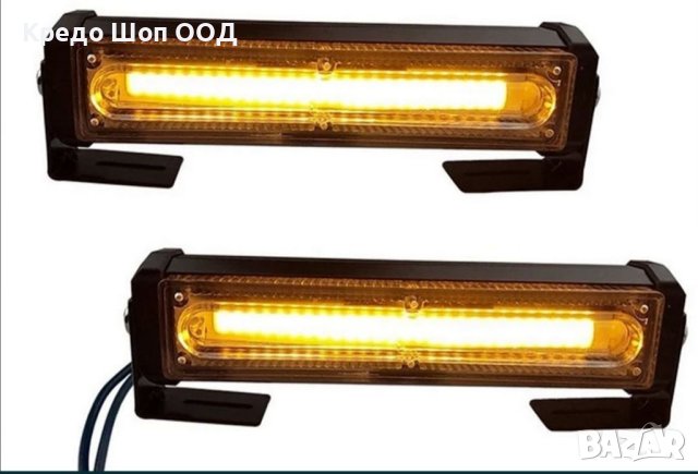 Жълта аварийна Сигнална LED лампа  16W линеен COB LED, снимка 1