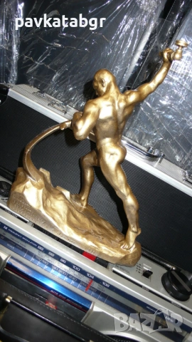 Стара бронзова пластика 1960г., снимка 2 - Антикварни и старинни предмети - 53726370