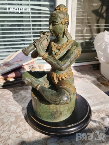 Голяма Будистка бронзова статуетка, снимка 9 - Антикварни и старинни предмети - 53255570