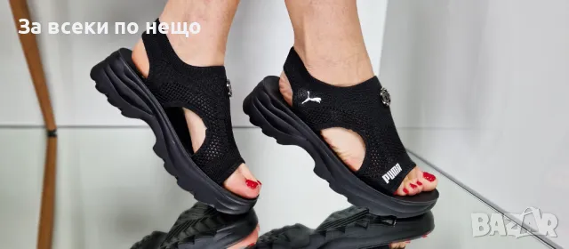 Puma Дамски Черни Сандали С Метален Акцент Пума Код P606, снимка 4 - Сандали - 50427878