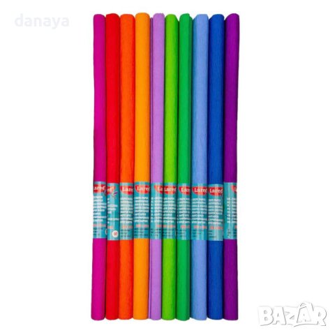 4503 Креп хартия за декорация, 10 цвята, 50x200cm, снимка 2 - Ученически пособия, канцеларски материали - 44477487