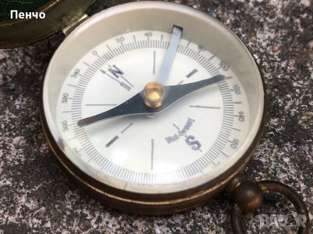 стар малък, бронзов компас - West Germany, снимка 2 - Антикварни и старинни предмети - 42267581