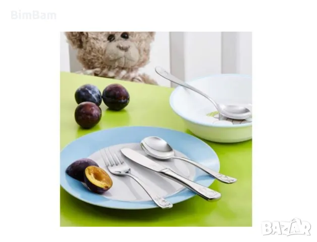 Комплект детски прибори за хранене JUSTINUS - с животни / 4 броя, снимка 7 - Прибори за хранене, готвене и сервиране - 47265943