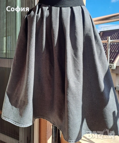 Сива,нова,вълнена пола,р-р М/Л/ХЛ, снимка 2 - Поли - 53088376