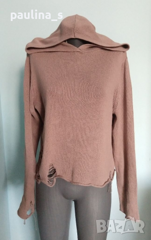 Кроп марков пуловер тип суичър "H&M"® devided / унисайз  , снимка 1 - Блузи с дълъг ръкав и пуловери - 36255491
