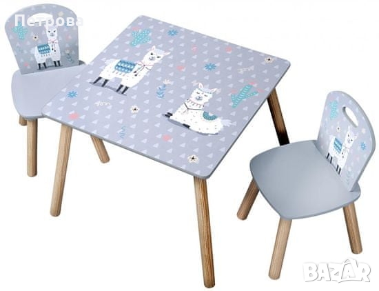 Детски дървени маса с два стола/детска маса и две столчета, снимка 2 - Мебели за детската стая - 36111493