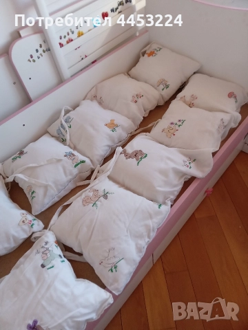 Бебешки-детски балдахин, обиколници,матрак алое вера и чаршафчета, снимка 12 - Спално бельо и завивки - 51487335
