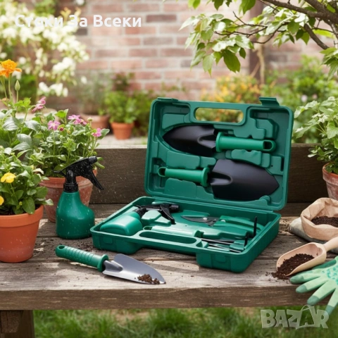 Комплект градински инструменти 5 в 1 с куфар