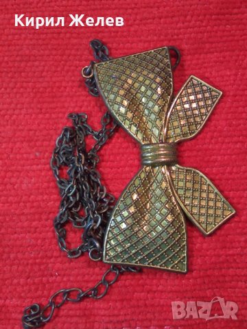 ВИНТИДЖ ПОЗЛАТЕНА БРОНЗОВА ВИСУЛКА ПАПИЬОНКА 46381, снимка 4 - Колиета, медальони, синджири - 29835987