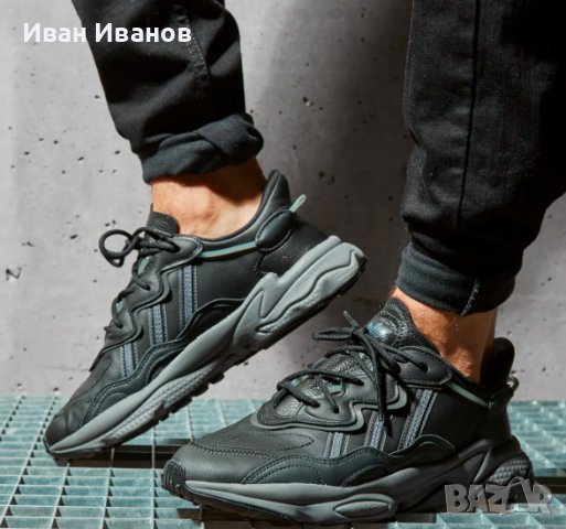 оригинални кожени маратонки ADIDAS OZWEEGO CORE BLACK номер 43 1/3, снимка 1 - Маратонки - 41497630