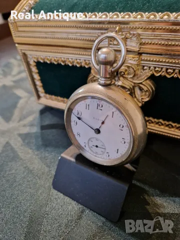 Топ- Уникален голям антикварен колекционерски американски джобен часовник ELGIN , снимка 7 - Антикварни и старинни предмети - 49333748