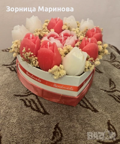 Ароматни букети от свещи, ръчна изработка , снимка 3 - Декорация за дома - 50673775