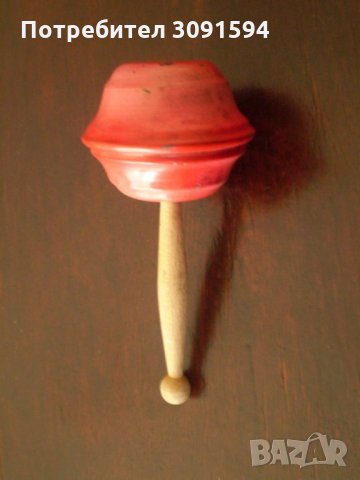  СССР  антикварна дрънкалка бебе МЕТАЛ ДЪРВО  дрънчи си