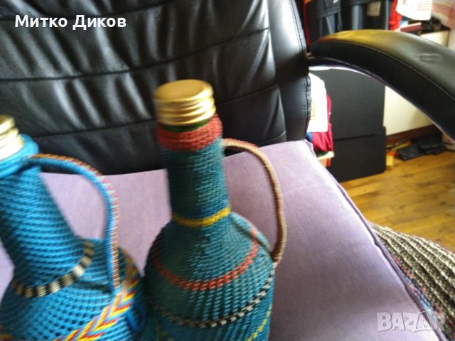 Плетени шишета 0,500млл от соца, снимка 3 - Колекции - 41182897