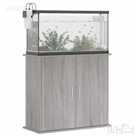 vidaXL Поставка за аквариум, сив сонома, 81x36x73 см, инженерно дърво, снимка 4 - Аквариуми - 56148090