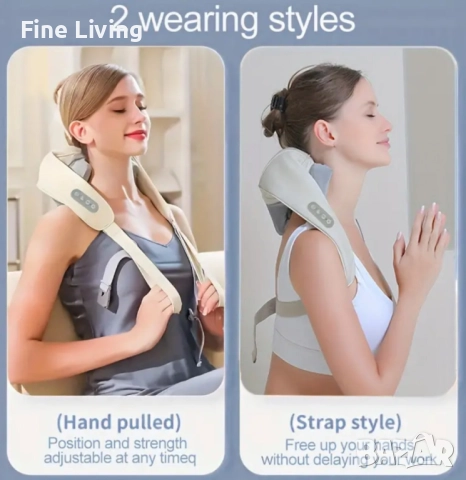 Акумулаторен масажор с топлина за врат,гръб,рамена,крака,за мускулна релаксация, снимка 8 - Масажори - 52185100