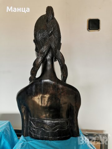 Африканска абаносова фигура, снимка 3 - Антикварни и старинни предмети - 44445952