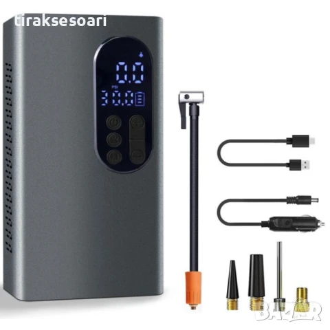 НОВ МОДЕЛ Мощен Безжичен преносим компресор 150 PSI, 6000mAh батерия