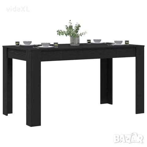 vidaXL Трапезна маса Черен дъб 140 x 74,5 x 76 см Инженерна дървесина, снимка 3 - Маси - 56148369