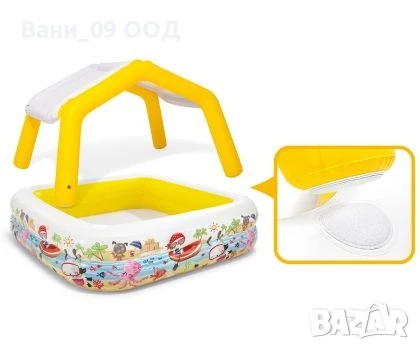 Детски надуваем басейн със сенник , снимка 2 - Басейни и аксесоари - 50818615