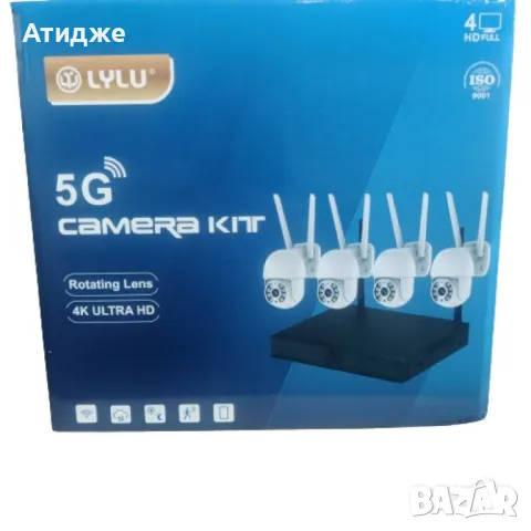 Безжичен WiFi комплект с 4 камери 4К Ultra HD+DVR за видеонаблюдение, снимка 1 - Комплекти за видеонаблюдение - 47655079