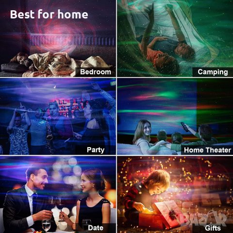 Звезден проектор Galaxy Lightс вграден Bluetooth високоговорител и дистанционна многоцветна лампа, снимка 2 - Прожектори - 40078831