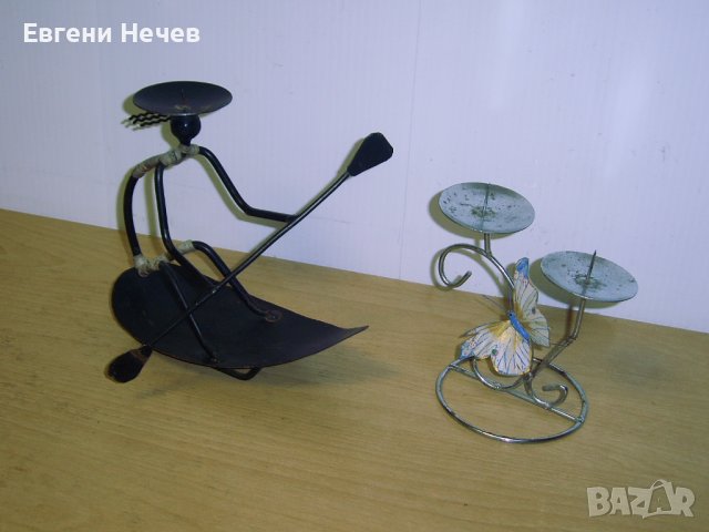 2 - БРОЯ    МЕТАЛНИ    СВЕЩНИЦИ   ЗА   ПО   1  и  2бр.    СВЕЩИ- ХУДОЖЕСТВЕНА   ИЗРАБОТКА, снимка 5 - Други стоки за дома - 41857156