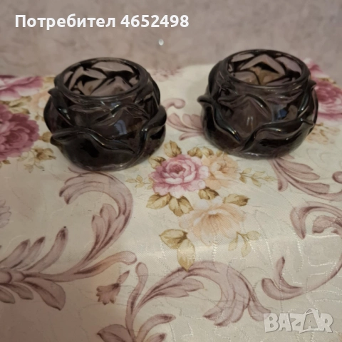 Старинен Свещник ,цветно стъкло, снимка 2 - Декорация за дома - 52677809