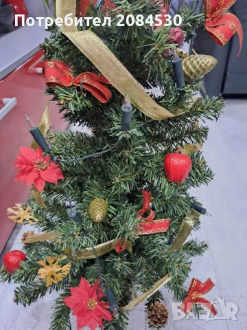 Немска елха с украса и лампички, снимка 3 - Декорация за дома - 48691857