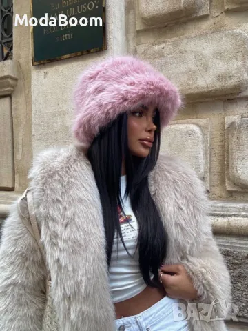 Розова дамска зимна шапка , снимка 3 - Шапки - 47968351