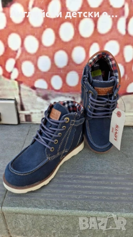 Английски детски оригинални кец/боти от естествена кожа/велур Levi's, снимка 4 - Детски боти и ботуши - 52377374