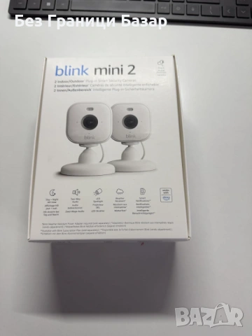 Нови Blink Mini 2, 2 броя Wi-Fi охранителни камери Цветна нощна картина LED, снимка 2 - Други - 53390865