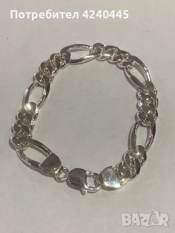 Плътна Сребърна гривна картие, снимка 1