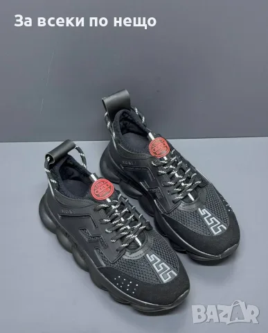 Versace Мъжки Черни Маратонки👟Мъжки Спортни Обувки В Черен Цвят Версаче Код E90, снимка 4 - Маратонки - 55795266