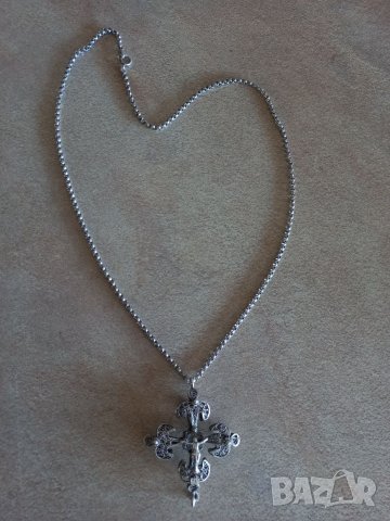 Ръчно изработен кръст от сребърен филигран, снимка 3 - Колиета, медальони, синджири - 39549779