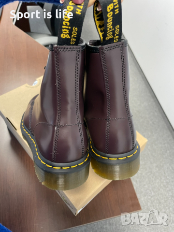 Dr. Martens Кубинки 1460 Burgundy Smooth, 38 EU, снимка 3 - Дамски ботуши - 44837311