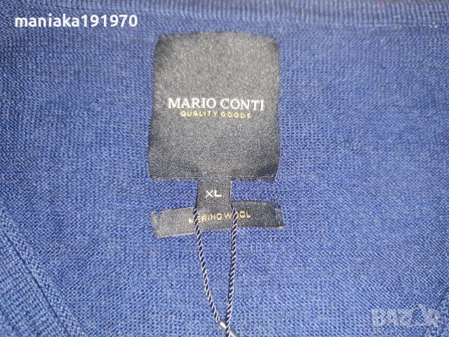 Mario Conti Berto merino V neck (XL) мъжки пуловер 100% Merino Wool , снимка 8 - Пуловери - 42544556