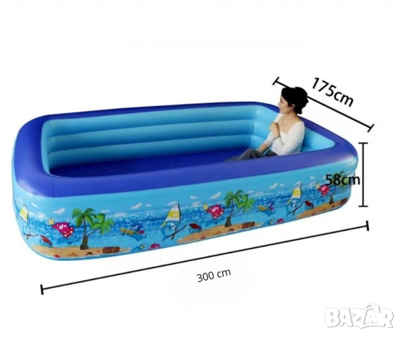 Голям удебелен надуваем басейн за дома – идеален за бебета, деца и възрастни, снимка 4 - Други стоки за дома - 52004159