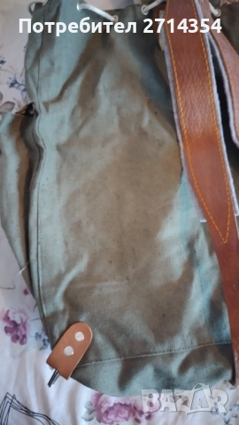 Стара брезентова раница , снимка 3 - Антикварни и старинни предмети - 51985143