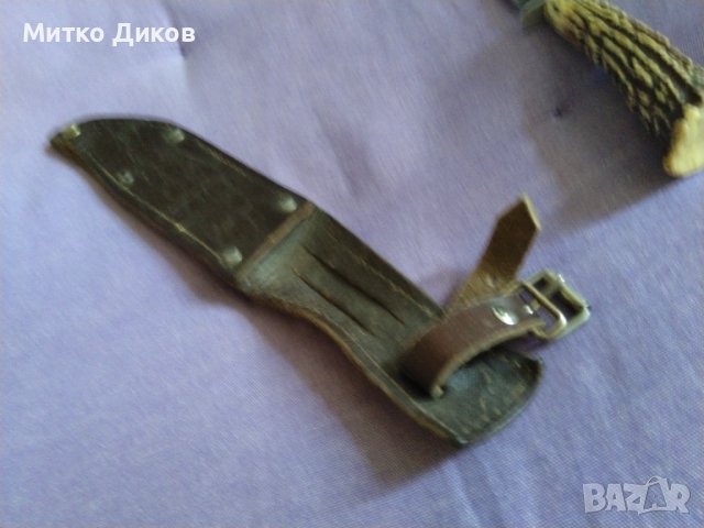 Fes Rostfrei немски нож от соца с калъф естествена кожа за колан 185х100мм, снимка 3 - Ножове - 41658641