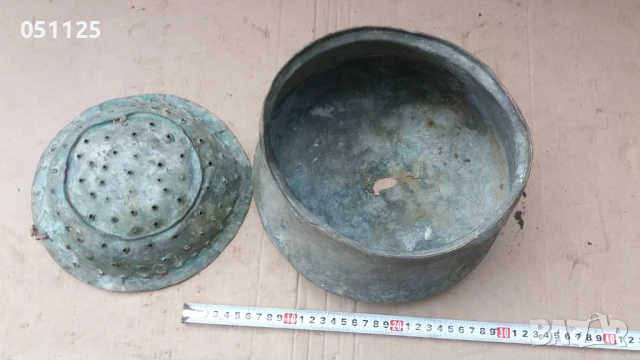 ковано възрожденско бакърче за вино с цедка , снимка 8 - Антикварни и старинни предмети - 50596590