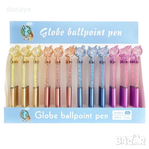 5591 Химикал с цветни камъчета и въртящ се глобус, снимка 5 - Ученически пособия, канцеларски материали - 48627253